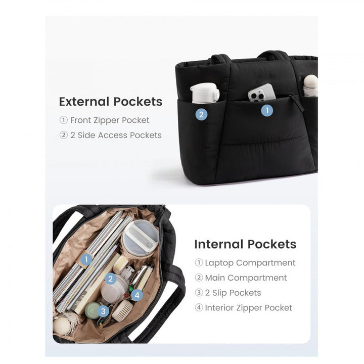 Stylish and Padded Tote Bag with Removable Interior Pocket Kalsten