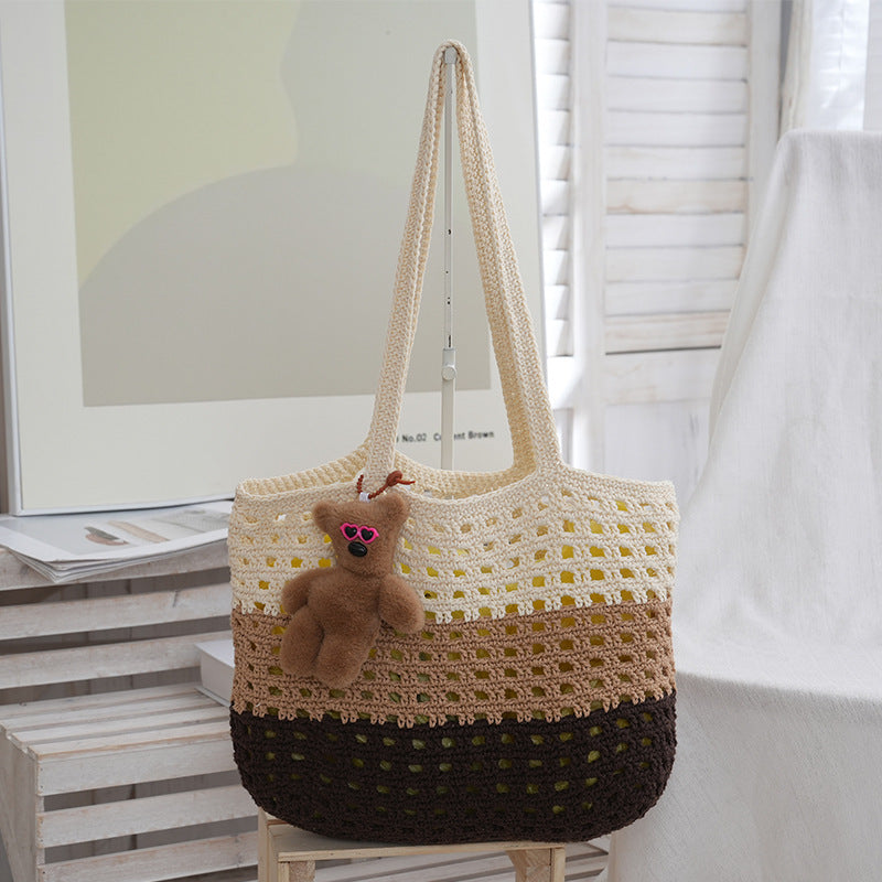 Handmade straw bag with cute tag Kalsten