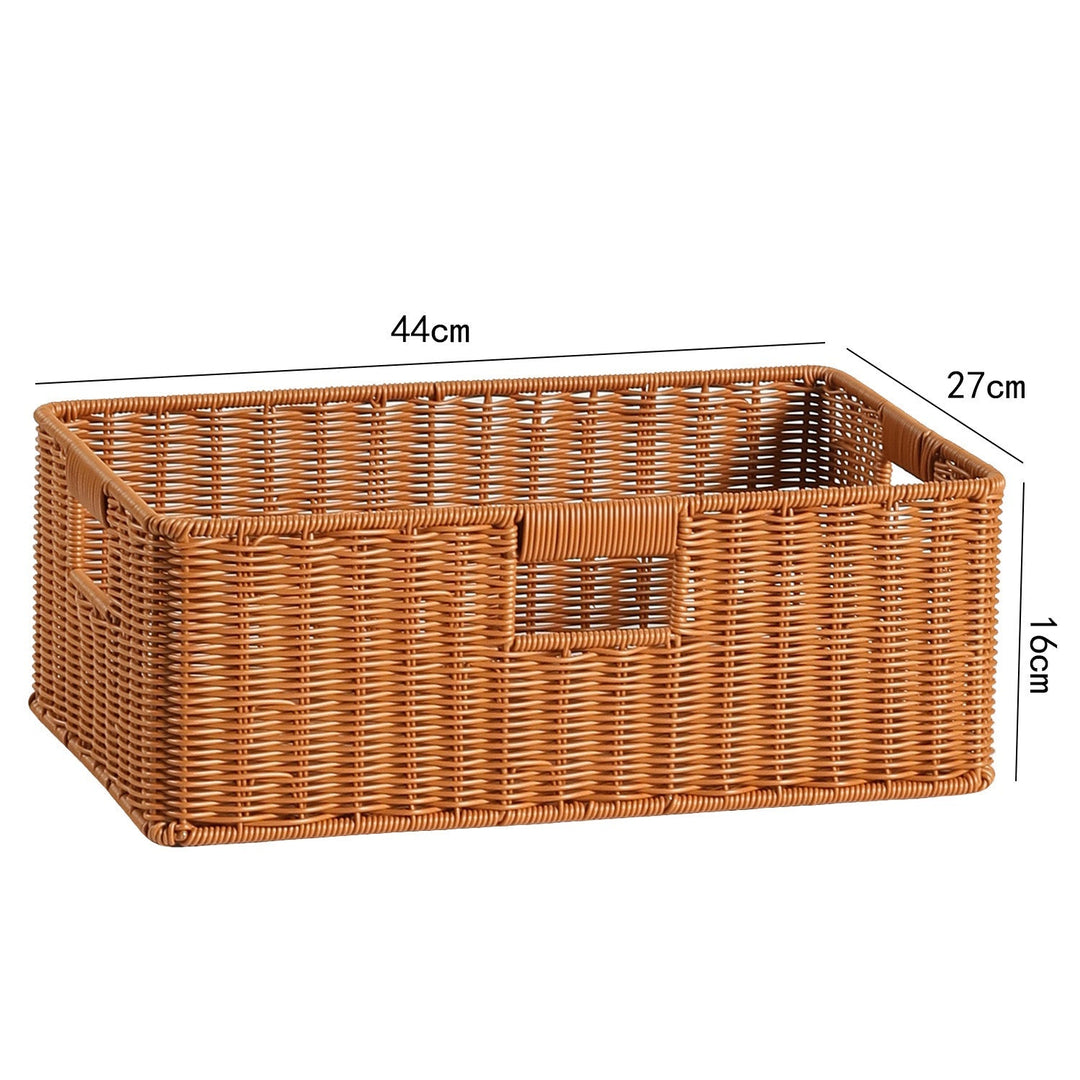 Handwoven Rectangular Storage Basket with Cut-Out Handles Kalsten