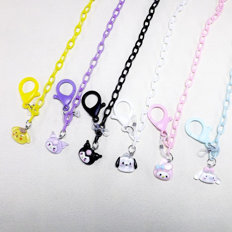 Playful glasses holder chain made of transparent material Kalsten