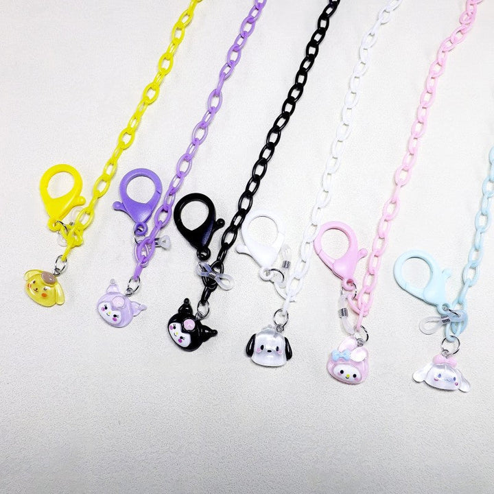 Playful glasses holder chain made of transparent material Kalsten