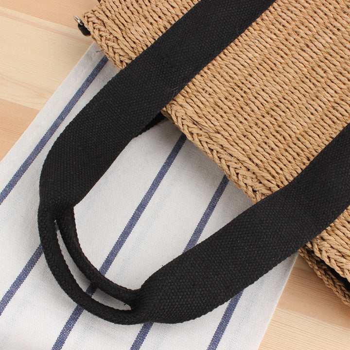 Elegant Braided Handbag with Contrasting Shoulder Straps Kalsten