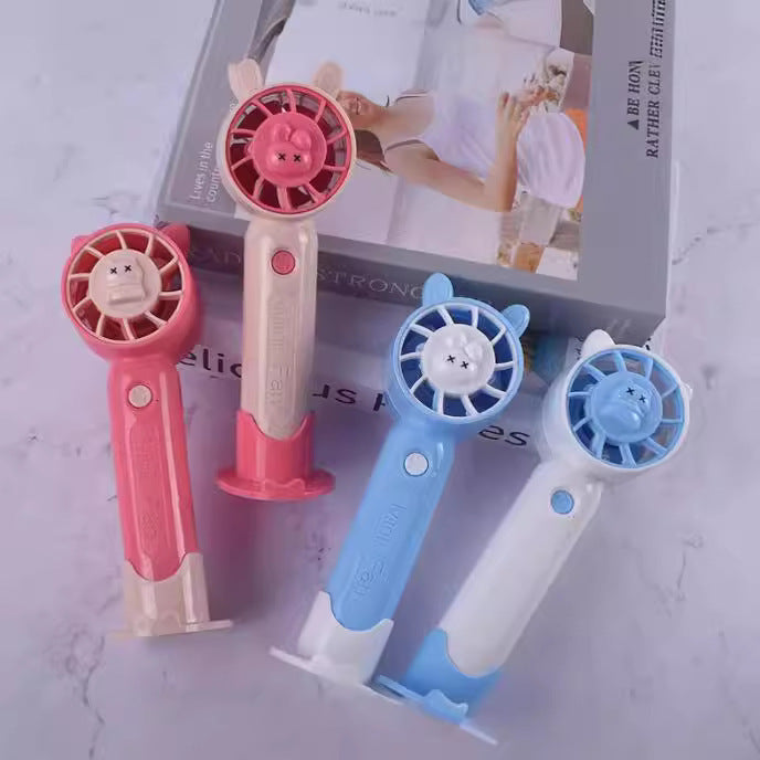 Unisex nan portable rechargeable handheld desk fan with silicone suction base and quiet brushless motor Kalsten