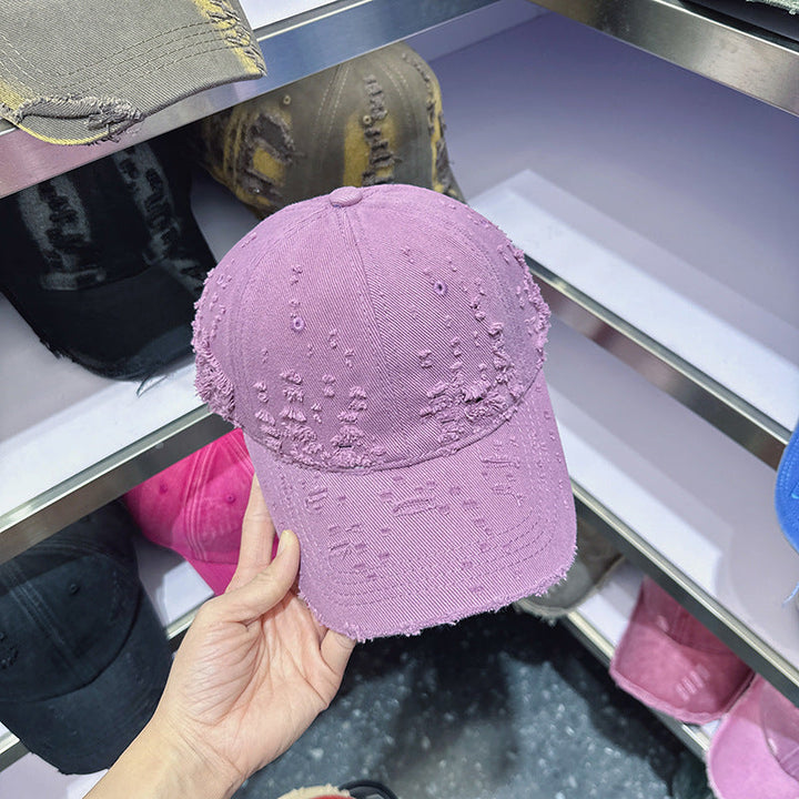 Women's Distressed Denim-Style Baseball Cap Kalsten