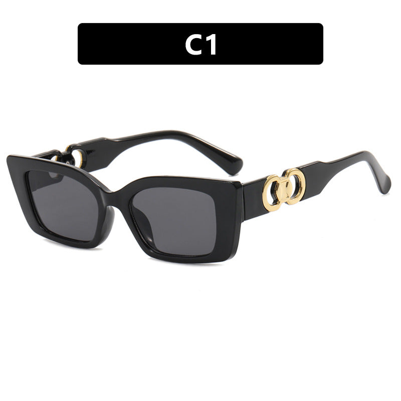 Women's fashionable square sunglasses with golden embellishments Kalsten