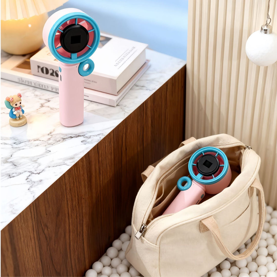 Ladies Portable Hand Fan with LCD Digital Display and USB Charging Function Kalsten