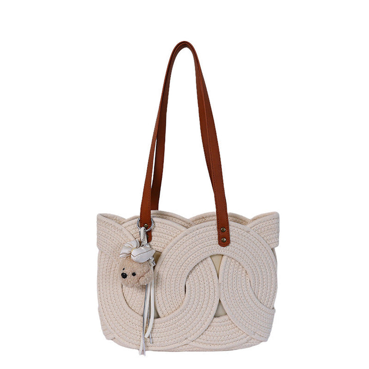 Designer shopping bag with decorative woven pattern Kalsten