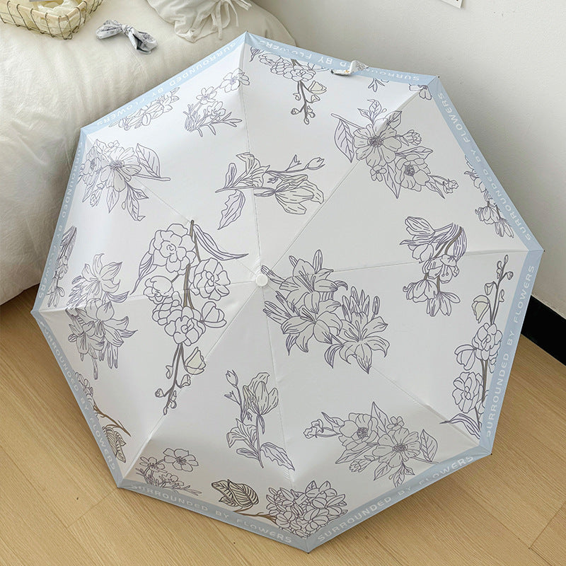 Women's compact umbrella with floral design Kalsten