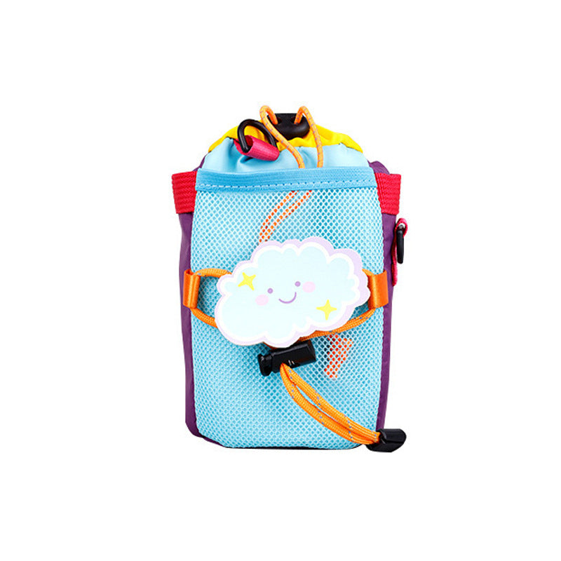 cute insulated kids water bottle carrier pouch with multiple adjustable hook-and-loop straps and mesh pocket Kalsten