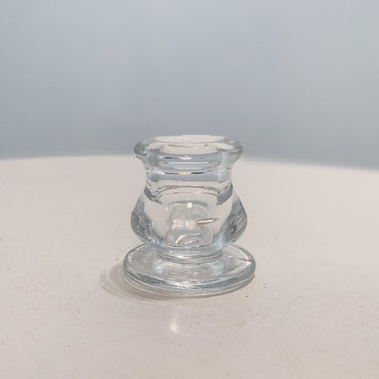 Handblown Smoky Glass Taper and Short Pillar Candle Holder Acalora