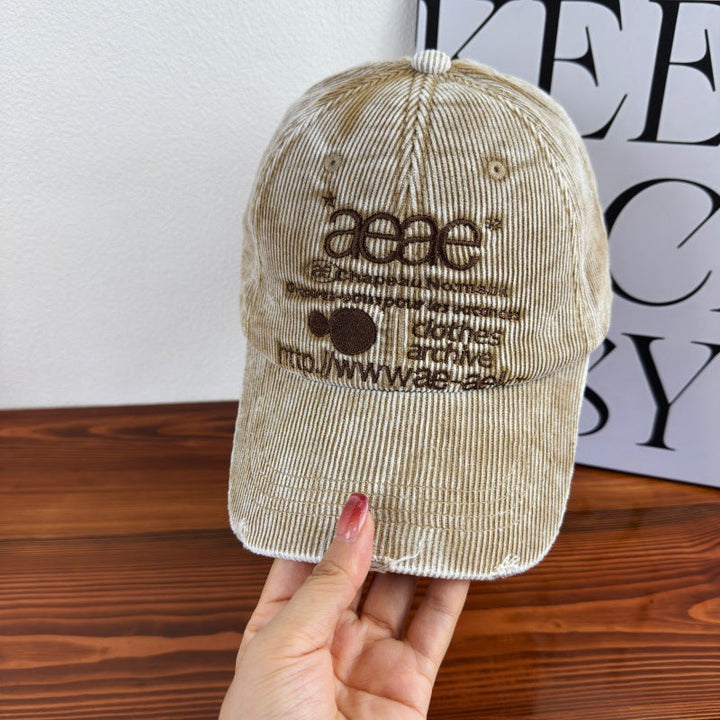 Women's Distressed Corduroy Baseball Cap Kalsten