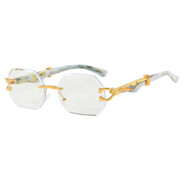 Women's fashionable sunglasses with extravagant octagonal design and golden accents Kalsten