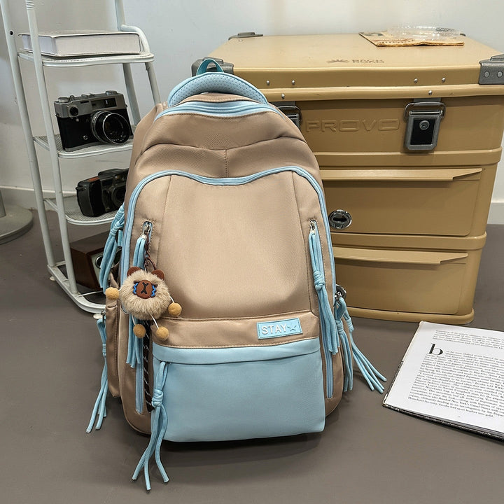 Backpack with Cute Animal Pendant and Practical Compartments Kalsten