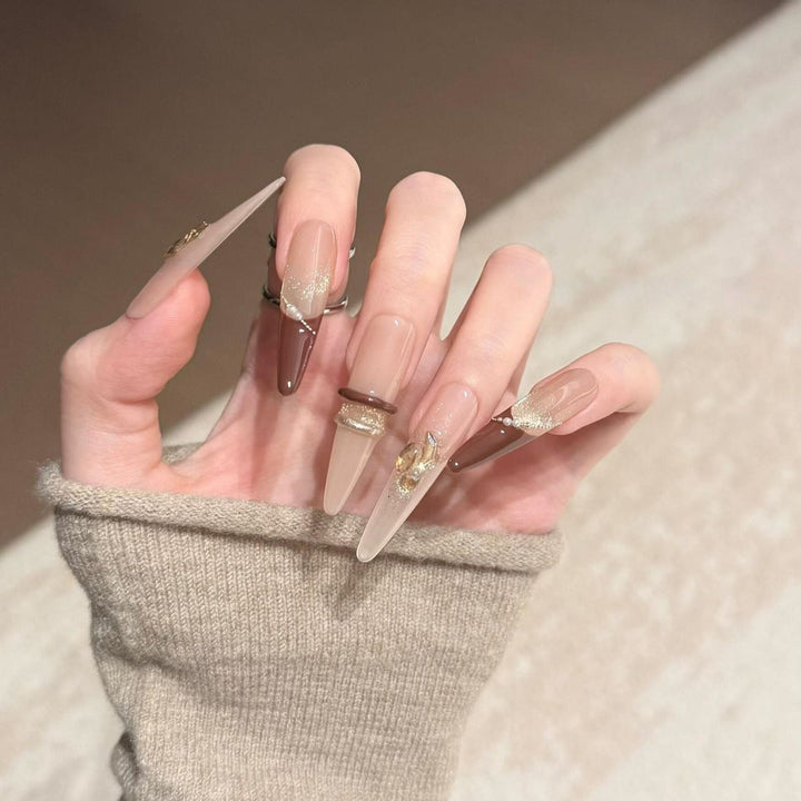 Artificial nails with sparkling accents Kalsten