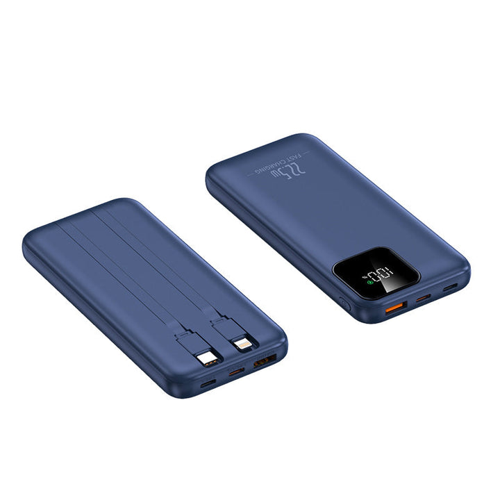 Power bank with integrated charging cables and digital charging display Kalsten
