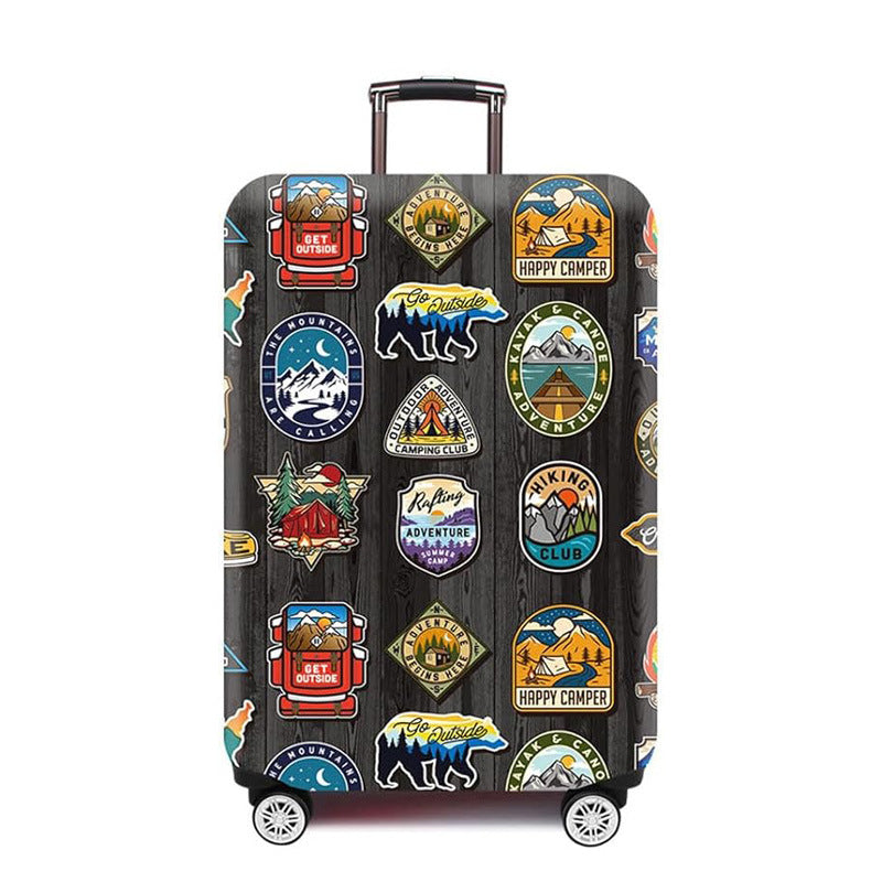 Unisex nan elastic Suitcase Cover with urban Doodle pattern, zipper and all-round protection for 4-wheel trolleys Kalsten