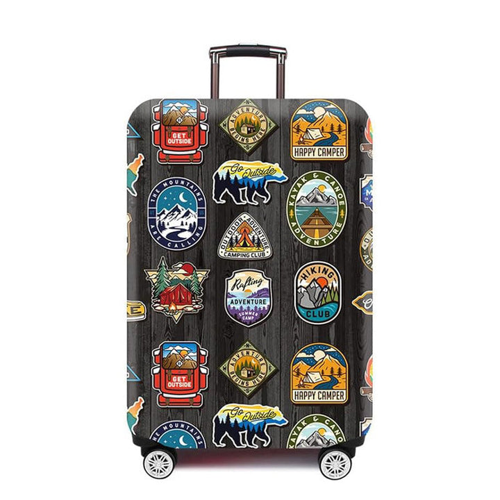 Unisex nan elastic Suitcase Cover with urban Doodle pattern, zipper and all-round protection for 4-wheel trolleys Kalsten