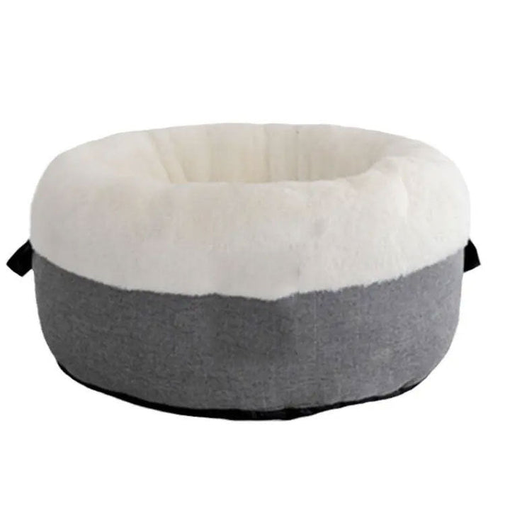 Cozy Round Fleece-Lined Dog Bed