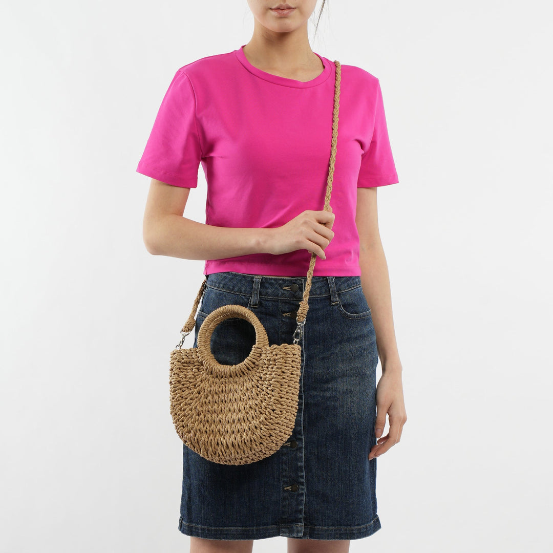 Handmade Basthandbag with Round Handles Kalsten