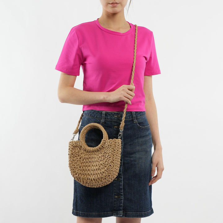 Handmade Basthandbag with Round Handles Kalsten