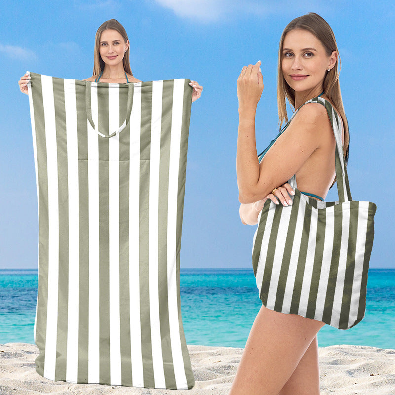 large practical beach towel with integrated carrying bag Kalsten