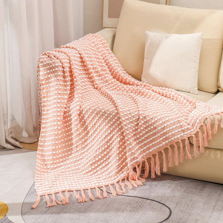 Women's Structured Throw Blanket with Fringes Kalsten