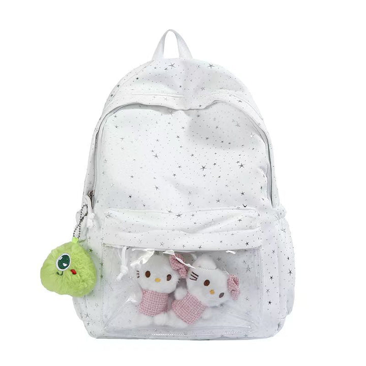 Transparent Pocketed Star-Pattern Backpack Kalsten