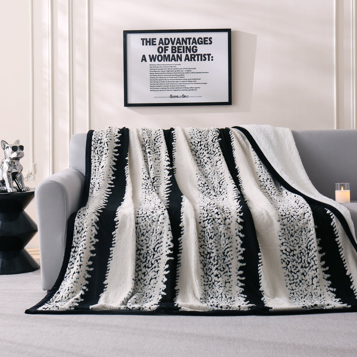 Chic Floral Pattern Throw Blanket
