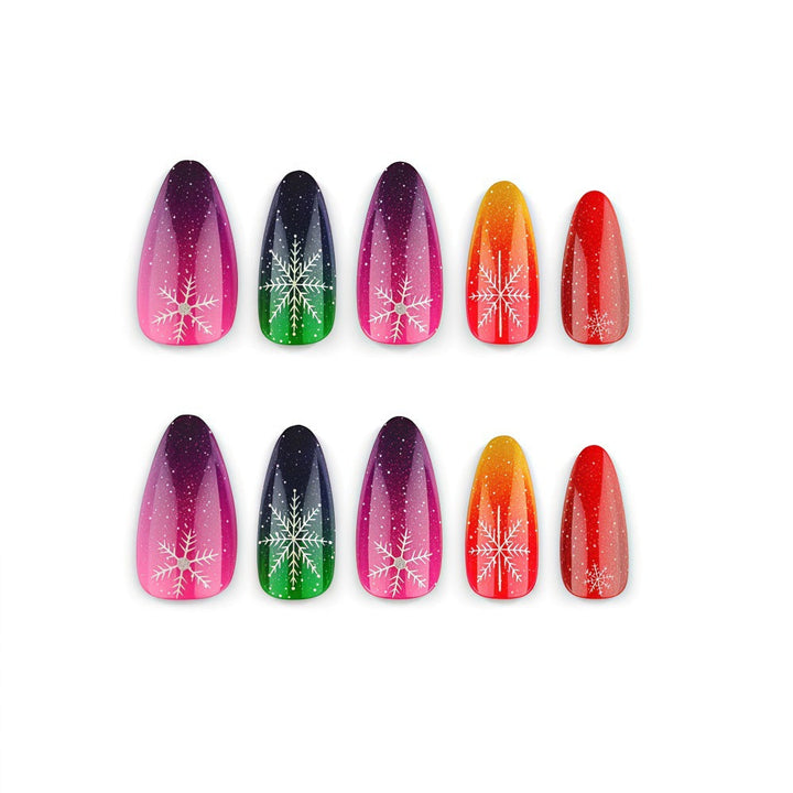 Artificial nails with sparkling snowflake design Kalsten