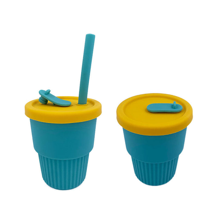 Unisex reusable silicone cup with lid and straw Kalsten