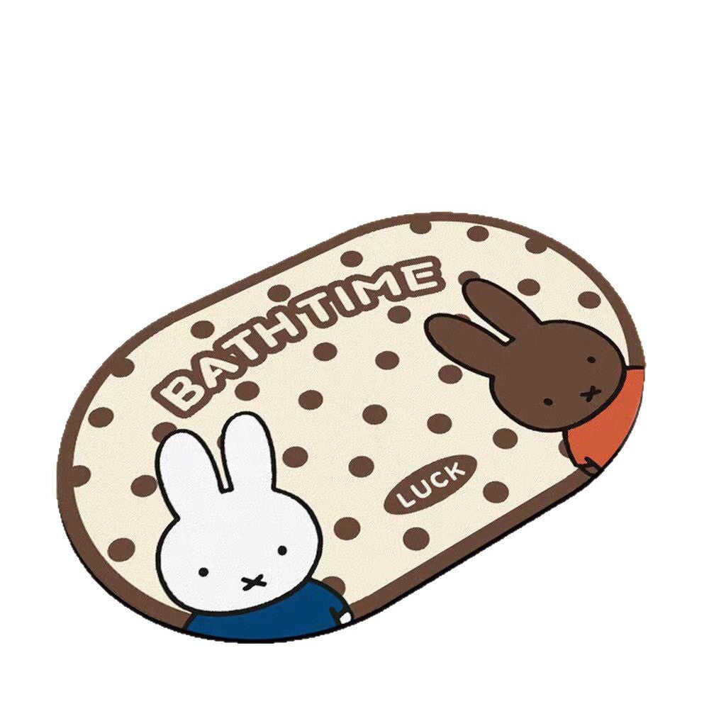 Cartoon Bunny Absorbent Bath Mat Kalsten