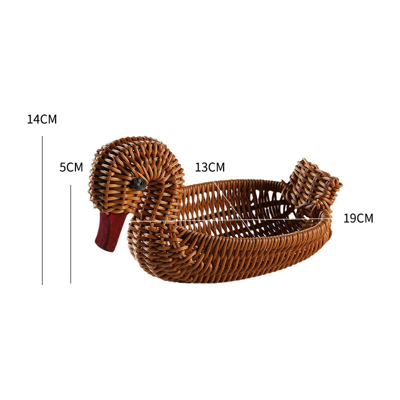 Decorative Woven Duck-Shaped Storage Basket Kalsten