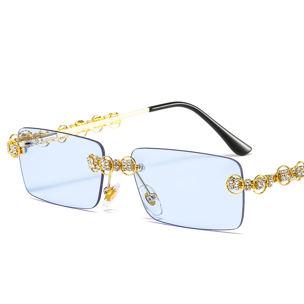 Women's designer sunglasses with sparkling frame and rectangular lenses Kalsten