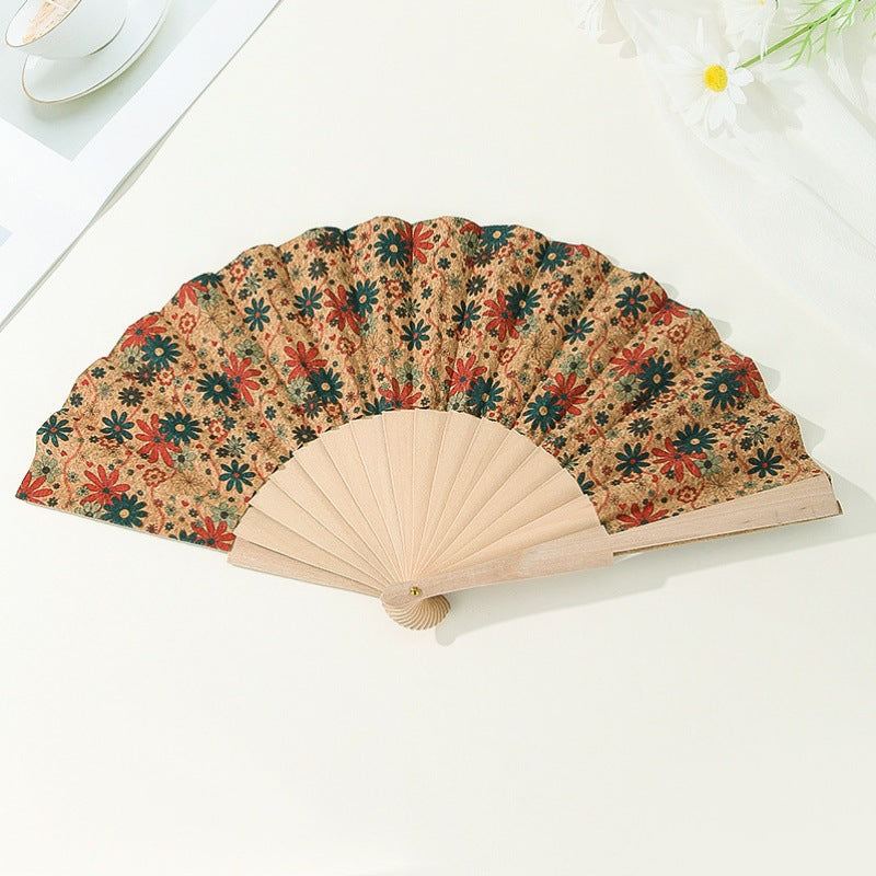 Women's handmade fan with floral motifs Kalsten