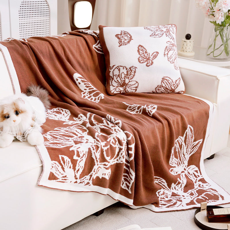 Women's Decorative Throw Blanket with Floral Design Kalsten