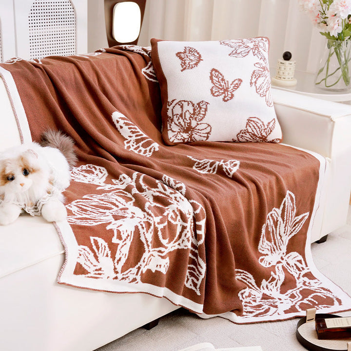 Women's Decorative Throw Blanket with Floral Design Kalsten