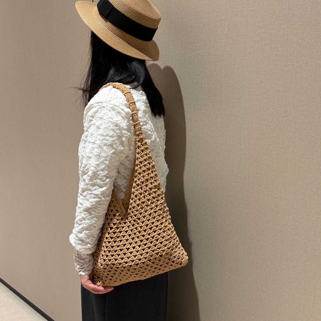 Hand-knotted net tote bag with comfortable double handles Kalsten