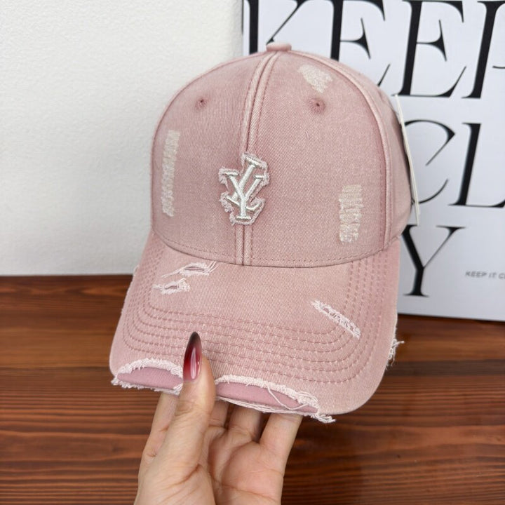 Men's Distressed Denim Adjustable Baseball Cap Kalsten