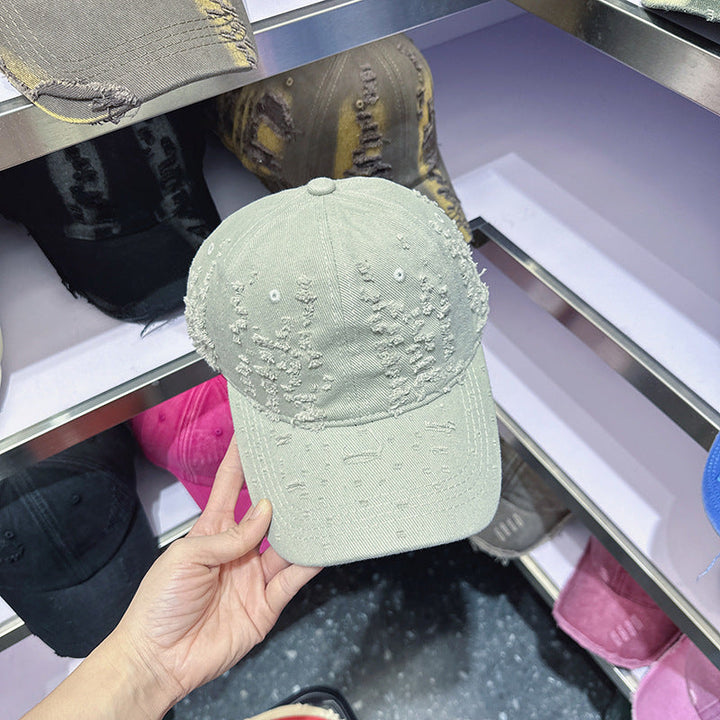 Women's Distressed Denim-Style Baseball Cap Kalsten