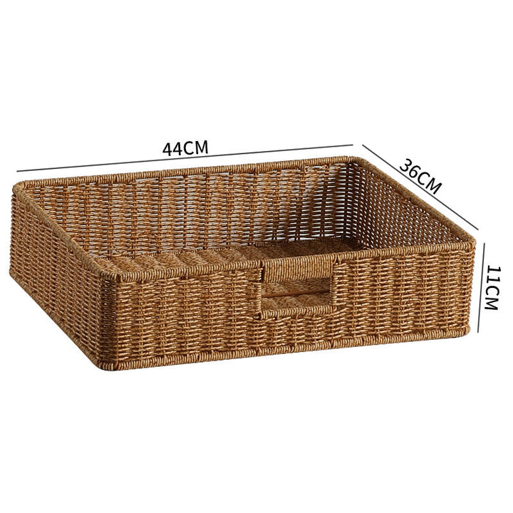 Handwoven Rectangular Storage Basket with Cut-Out Handles Kalsten