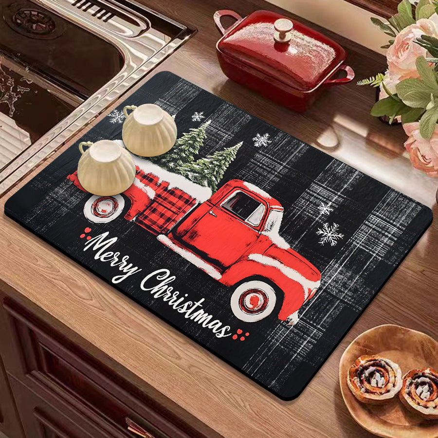 Festive Winter-Themed Kitchen Counter Mat Acalora