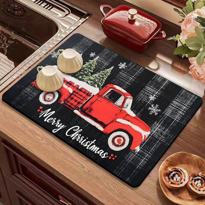 Festive Winter-Themed Kitchen Counter Mat Acalora
