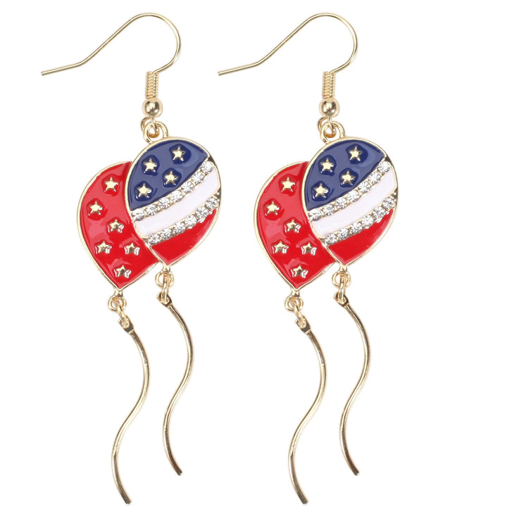 Women's filigree earrings in flag design with crystal stripes and enamel trim Kalsten