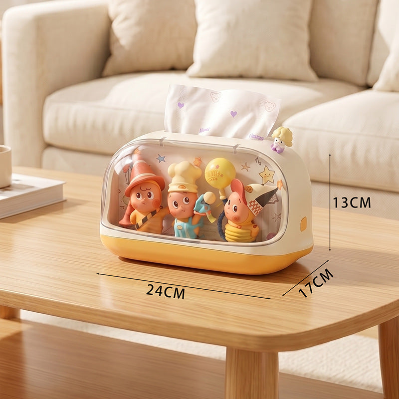 Whimsical Tissue Box Holder with Character Design Kalsten