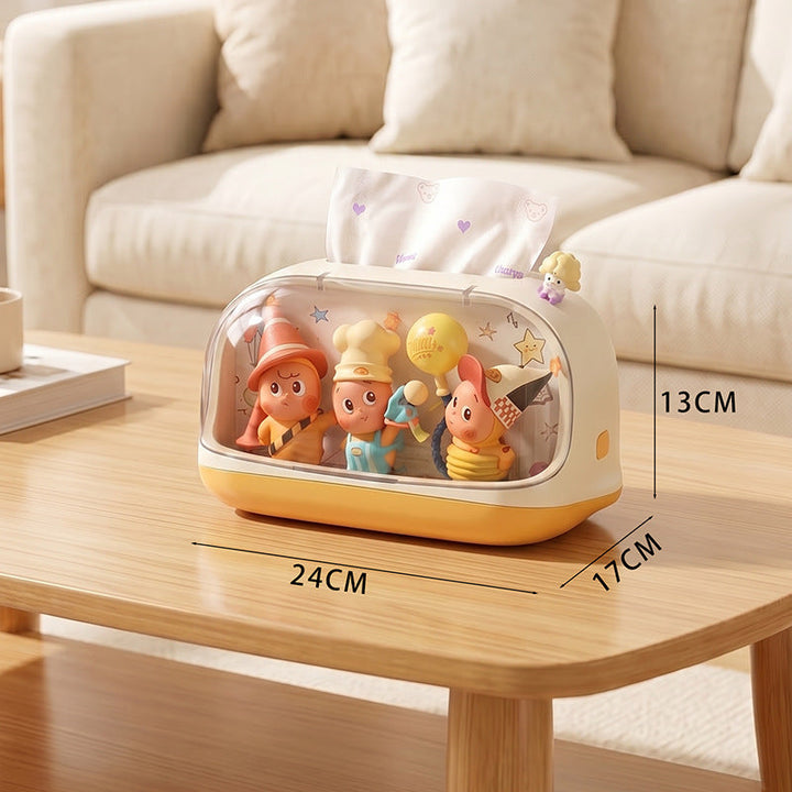 Whimsical Tissue Box Holder with Character Design Kalsten