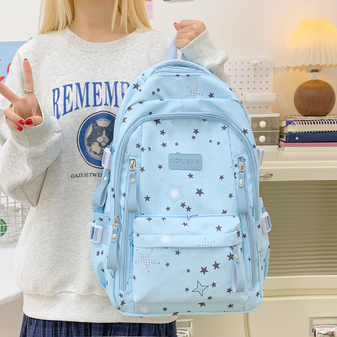 Star-Patterned Durable Backpack