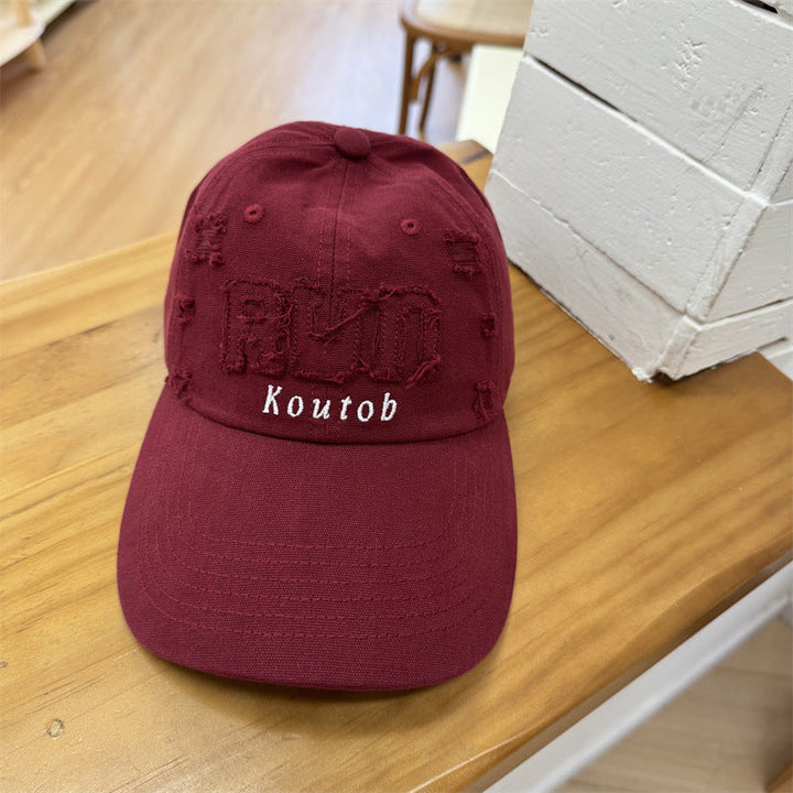 Men's Distressed Embroidered Baseball Cap Kalsten
