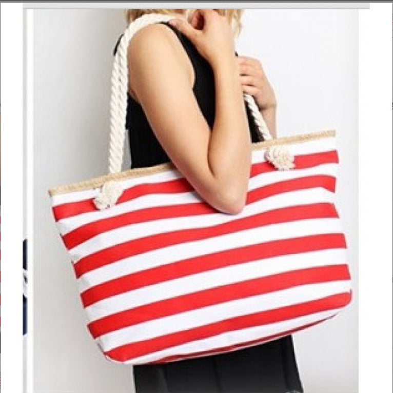 Large beach bag with maritime stripes Kalsten
