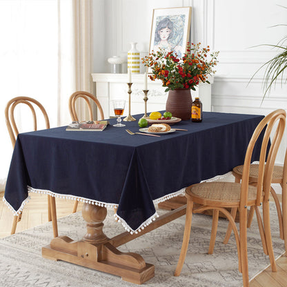 Pom-Pom Trim Tablecloth