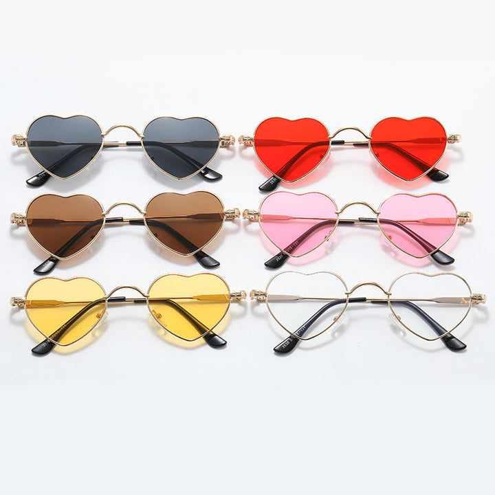 Women's Heart-Shaped Sunglasses with Delicate Metal Frame Kalsten
